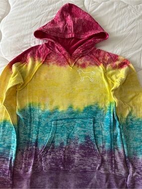 MV’s The Black Dog Tie-Dye Rainbow Dog Logo Hoodie Sz XL